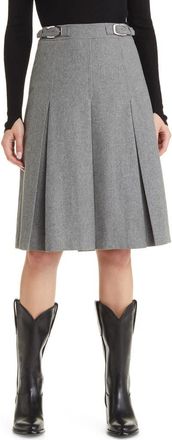 Rag & Bone Garnet Pleated Wool Blend Skirt in Hthrgry at Nordstrom Rack, Size 16