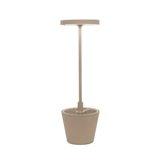 Zafferano Lampada A Led Da Tavolo Poldina Reverso Sabbia Ricaricabile E Dimmerabile Con Batteria Fino A 12 Ore. Da Esterno Ip65
