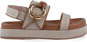 Coccinelle Carmy Sandals In Leather And Fabric
