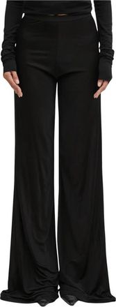 Rick Owens Bias Broeken - Dames - Wijde Broeken - Zwart - L - Nylon - Broeken