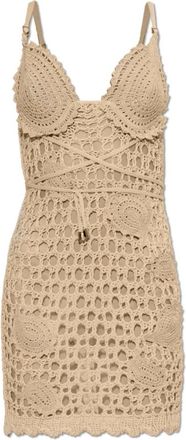 The Attico Il Primo Bagno Collection Jurk - Dames - Korte kleedjes - Beige - XS - Katoen - Kleedjes