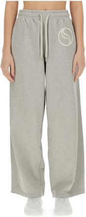 Stella McCartney Wijde broek - Dames - Wijde Broeken - Grijs - S - Katoen - Broeken