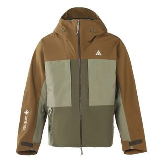 Nike Mens Nike x ACG Loose Zipper Hooded Colorblock Long Sleeves Jacket Autumn Light Brown CV0635-242