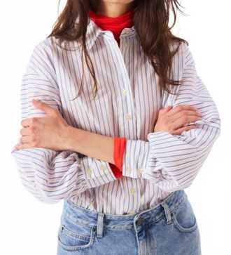 American Vintage Nurway Button Front Top In Rayures Riviere