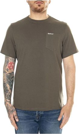 Barbour T-shirt met ronde hals - Heren - T-shirts - Bruin - 2XL - Tops