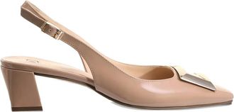 Högl Selma slingback pumps met blokhak - Beige