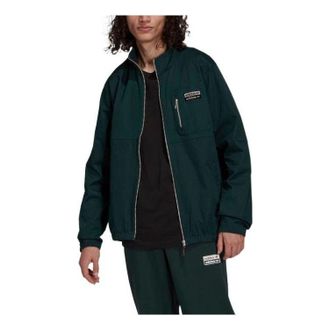 adidas Mens adidas originals Solid Color Alphabet Logo Pocket Zipper Sports Jacket Green H11459