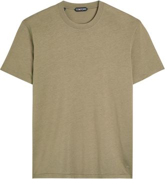 Tom Ford Logo-embroidered Jersey T-shirt - Green - 52 (IT52 / XL)