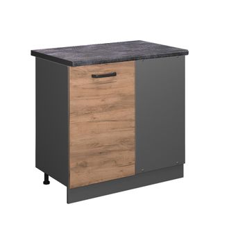 Vicco Armario De Esquina R-line, Roble Dorado, 86 Cm, Et Antracita