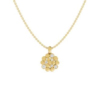 Diamond2Deal 18K Yellow Gold Over Silver 0.36 Ct Round Lab Grown Diamond Pendant Necklace 16 VS1, E-F