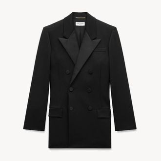 Saint Laurent Grain De Poudre Tuxedo Jacket, Brand Size 36 (US Size 4)