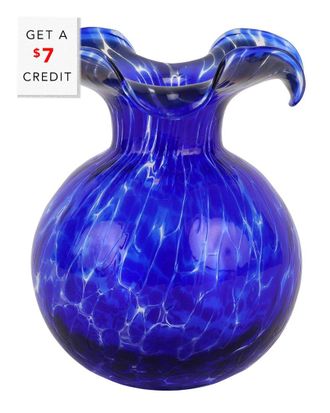 Vietri Vietri Hibiscus Glass Cobalt Tortoiseshell Bud Vase With $7 Credit