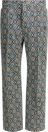 Needles Track Pant - Poly Jacquard - Heren - Wijde Broeken - Veelkleurig - M - Polyester - Broeken