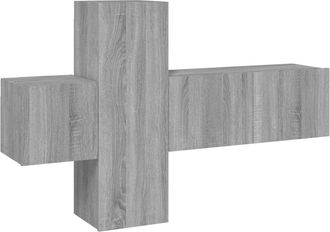 vidaXL Vidaxl - Set De Muebles Para Tv 3 Pzas Madera Contrachapada Gris Sonoma