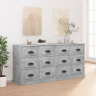 vidaXL Aparadores 2 Uds Madera Contrachapada Gris Hormig&oacute;n Vidaxl