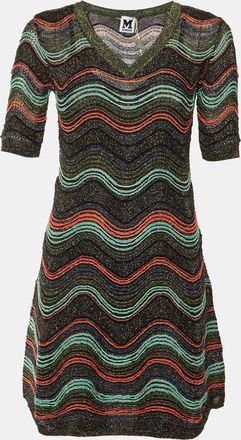 M Missoni Multicolor Pattered Lurex Knit Mini Dress