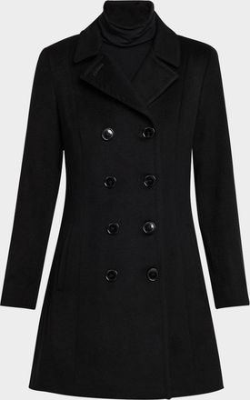 Sofiacashmere Double-Breasted Cashmere Peacoat