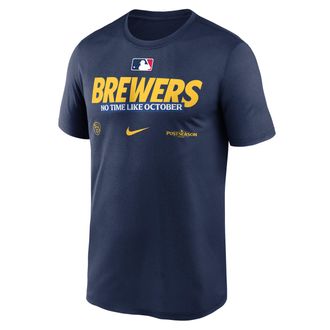 Nike Milwaukee Brewers 2026 Postseason Authentic Collection Legend Nike Mens Dri-FIT MLB T-Shirt in Blue | NKGK44BMZW-D28