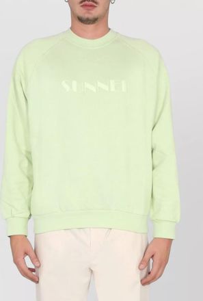 Sunnei logo print cotton crewneck sweatshirt