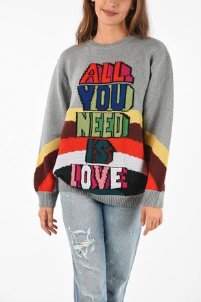 Stella McCartney THE BEATLES Maglia Girocollo ALL YOU NEED IS LOVE in Lana Vergine Stella McCartney