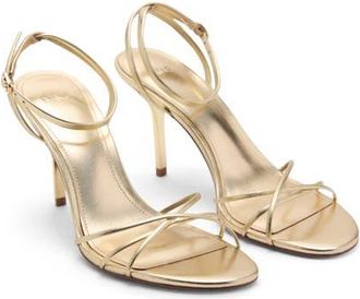 Mango Ankle Strap Sandal in Gold at Nordstrom, Size 6.5Us