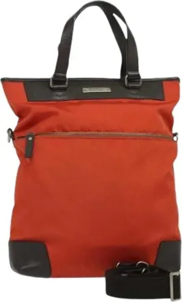 Burberry Pre-owned Tote Bags, female, Red, Size: ONE SIZE Pre-owned Nylon Shoulder Bag