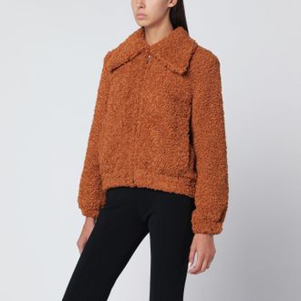 Patou Bomber color zucca in ecopelliccia
