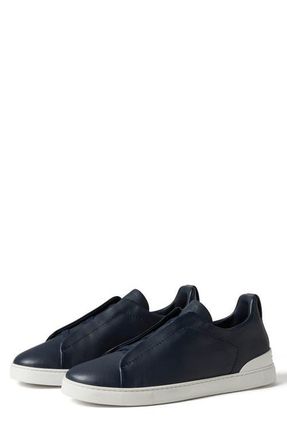 Ermenegildo Zegna Triple Stitch SECONDSKIN Sneaker in Blue at Nordstrom, Size 10.5Us