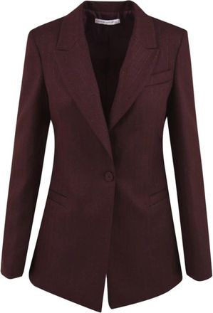 Mar De Margaritas Lola Pinstripe Blazer - Dames - Blazers - Rood - L - Leer - Jassen