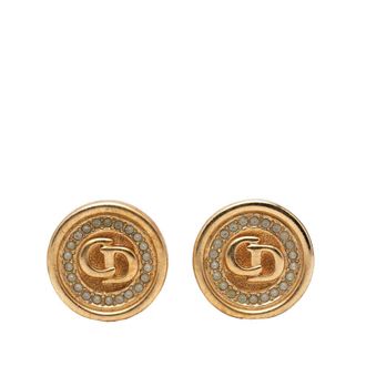 Dior Pre-owned Dior Gold Plated Strass CD Logo Clip On Earrings Ladies YC5PDQIIK8H5VVC2