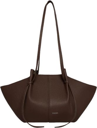 Yuzefi Mochi Pebble Grain Leather - Dames - Shoppers - Bruin - ONE Size - Leer - Tassen