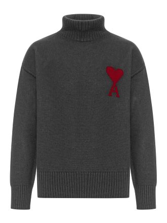 Ami AMI DE COEUR WOOL HIGH NECK SWEATER - Ami Paris - Man