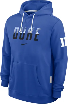 Nike Duke Sideline Standard Issue Nike Mens Dri-FIT College Pullover Hoodie in Blue | 03AZ4EVDU-8DF