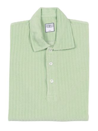 Fedeli Pastel Green Soft Ribbed Polo Shirt