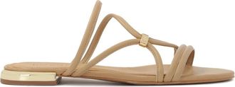 Kazar Beige teenslippers met hielband - Dames - Sandalen - Beige - 36 EU - Leer - Schoenen