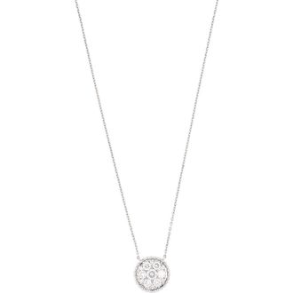 Bony Levy Mika Beaded Circle Diamond Pendant Necklace (Nordstrom Exclusive) in 18Kw at Nordstrom Rack, Size 18