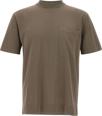 FILIPPO DE LAURENTIIS Overdyed T-shirt met ronde hals - Heren - Tops - Groen - Maat: 3XL Katoen