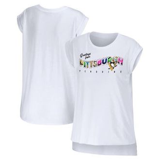 WEAR by Erin Andrews Womens WEAR by Erin Andrews White Pittsburgh Penguins Greetings From Muscle T-Shirt at Nordstrom, Size X-Large