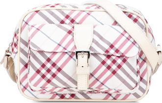 Burberry Pre-owned Womens Plaid Crossbody Bag - White Textile - One Size