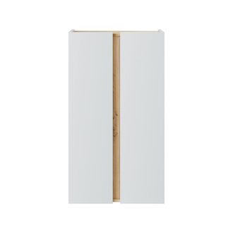 Dmora Zapatero Ajlune, Zapatero, Armario De Entrada Multiusos, Zapatero, 57x35 H102 Cm, Blanco Y Roble Nodoso - Dmora