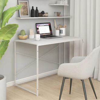 vidaXL Escritorio De Ordenador Madera Ingenier&iacute;a Blanco 110x60x70 Cm Vidaxl