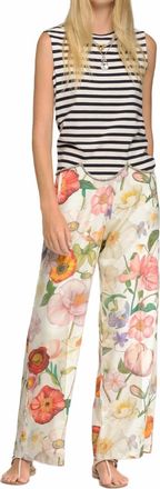 Vilagallo Floral Print Trousers In Multi