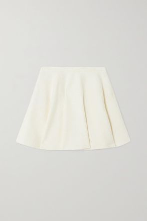 Valentino Garavani Pleated Brushed Wool-blend Mini Skirt - Bianco