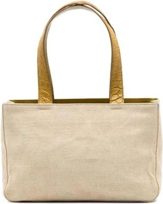 Prada Pre-owned Canvas Tote Bag - Dames - Vintage Shopper - Beige - ONE Size - Vintage
