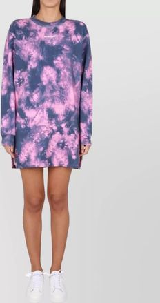 Off-white crew neck tie-dye sweatshirt dress