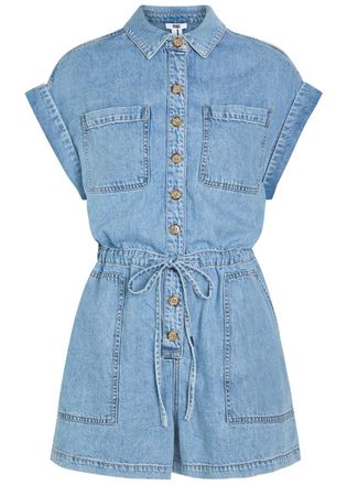 Paige Maliah Denim Jumpsuit - Light Blue - 2 (UK4 / Xxs)