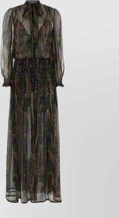 Saint Laurent silk semi-sheer paisley maxi dress