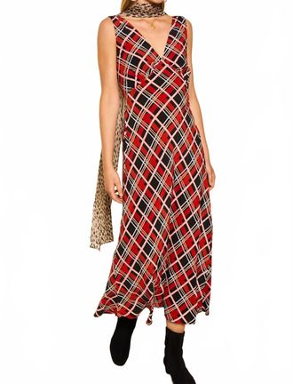 Rixo Sandrine Dress In Painted Check Red