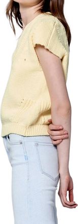 Dear John Denim Una V-Neck Sleeveless Sweater In Pale Banana