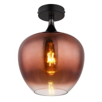 Netlighting Maxy Globe Ceiling Light Matt Black Copper Glass Shade 1x E27